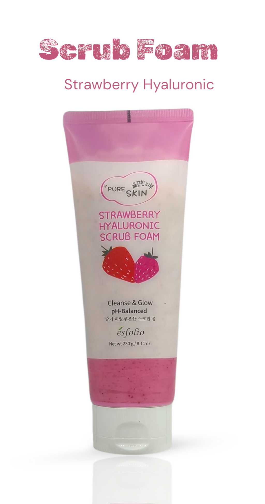 ESFOLIO Strawberry Hyaluronic Scrub Foam