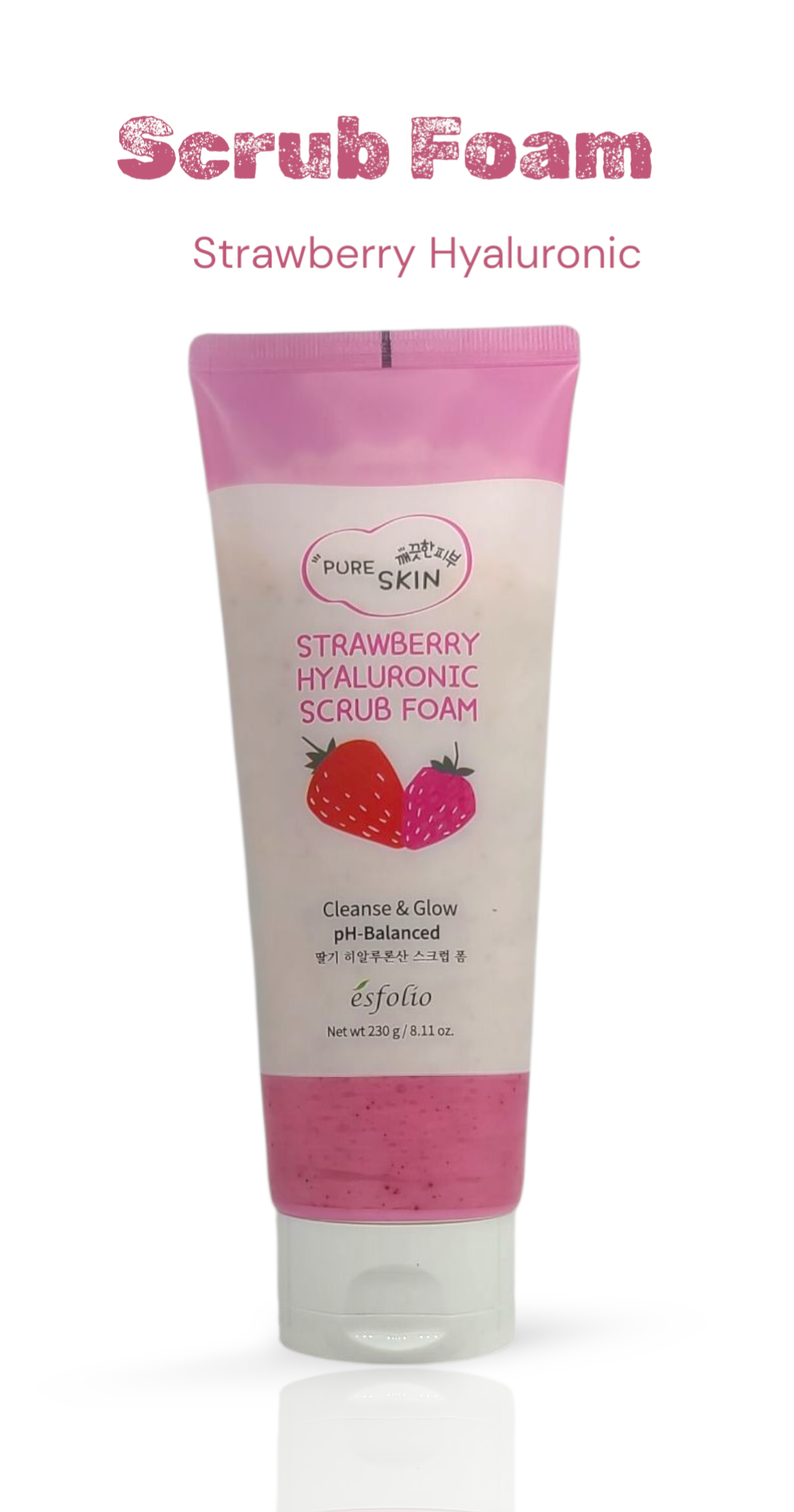 ESFOLIO Strawberry Hyaluronic Scrub Foam