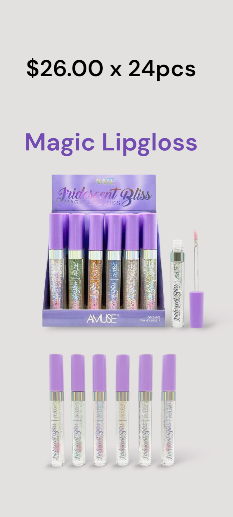 AMUSE Iridescent Bliss Magic Lipgloss / 24pcs Display