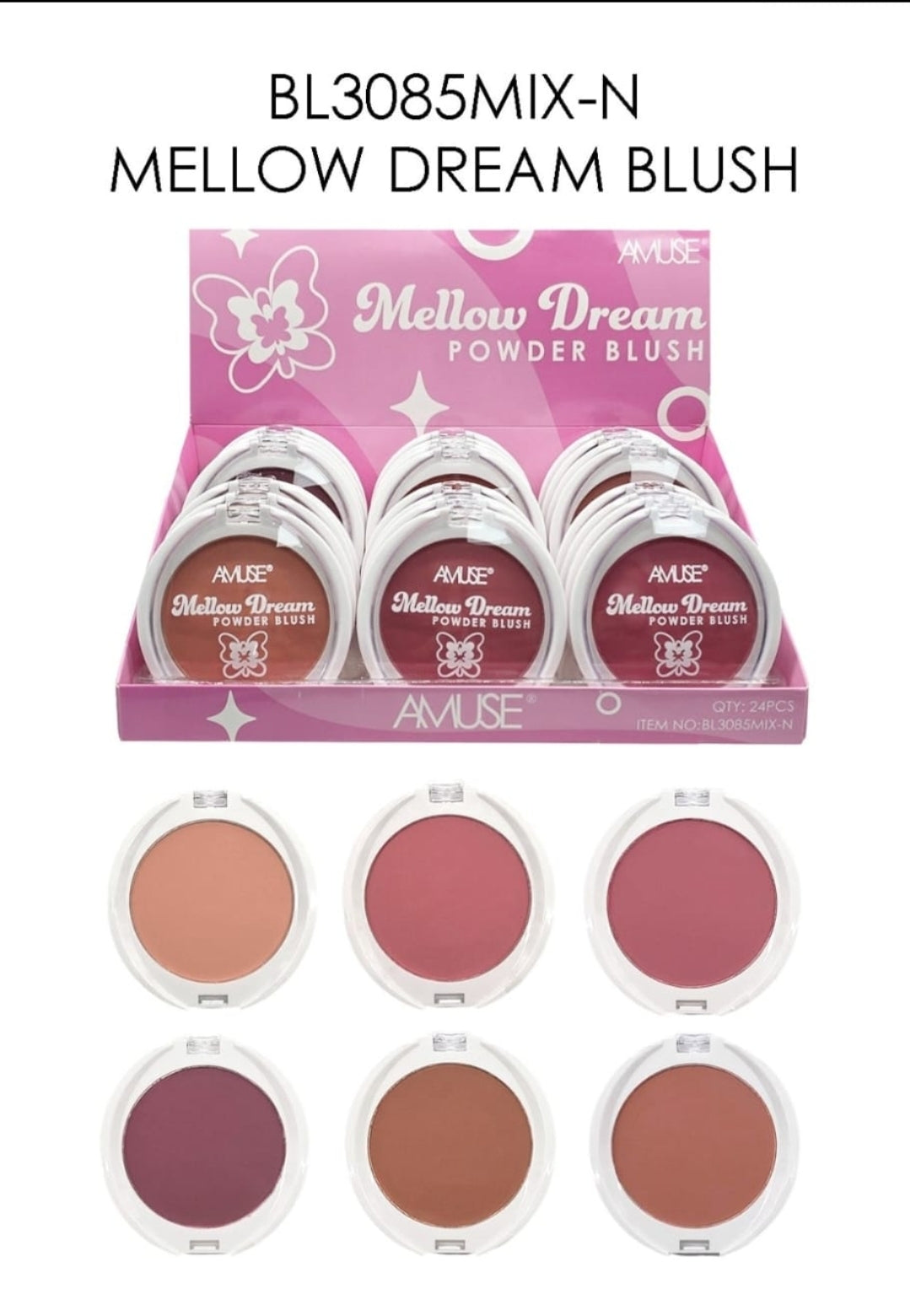 AMUSE Mellow Dream Powder Blush / 24pcs Display