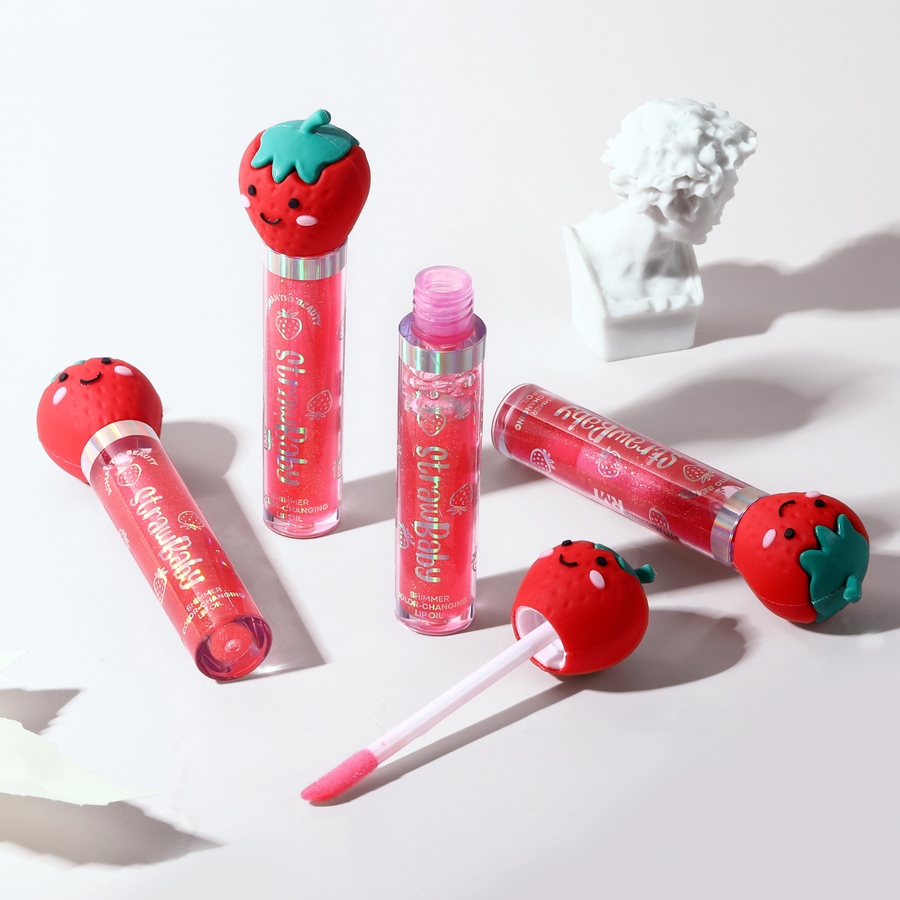 ROMANTIC BEAUTY StrawBaby Shimmer Color Changing LipOil / 24pcs Display