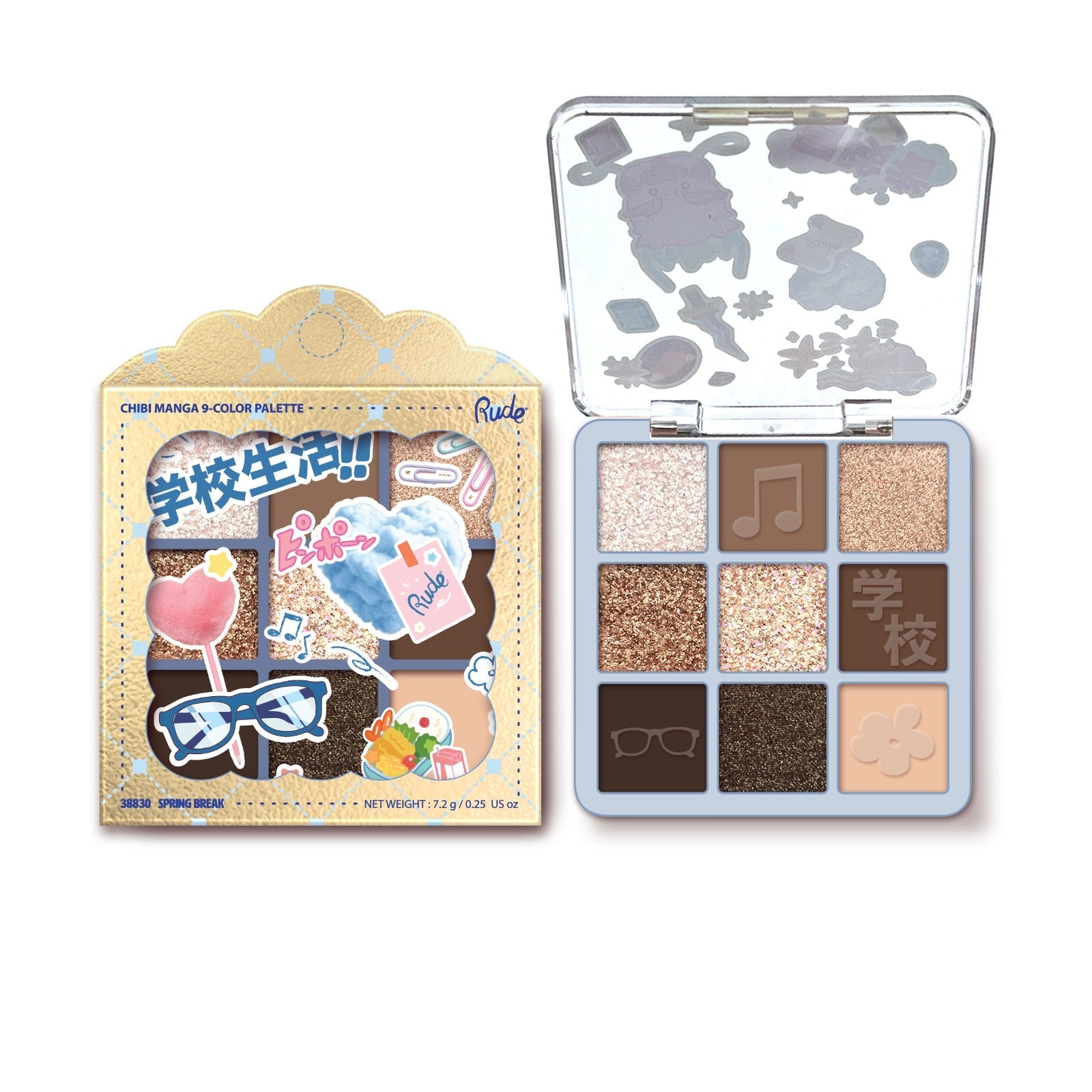 RUDE Chibi Manga Shadow Palette w/ Display 48pcs Display + Tester free
