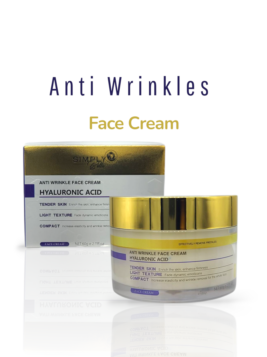 SIMPLY BELLA Hyaluronic Acid Face Cream - Anti Wrinkle 2.11oz