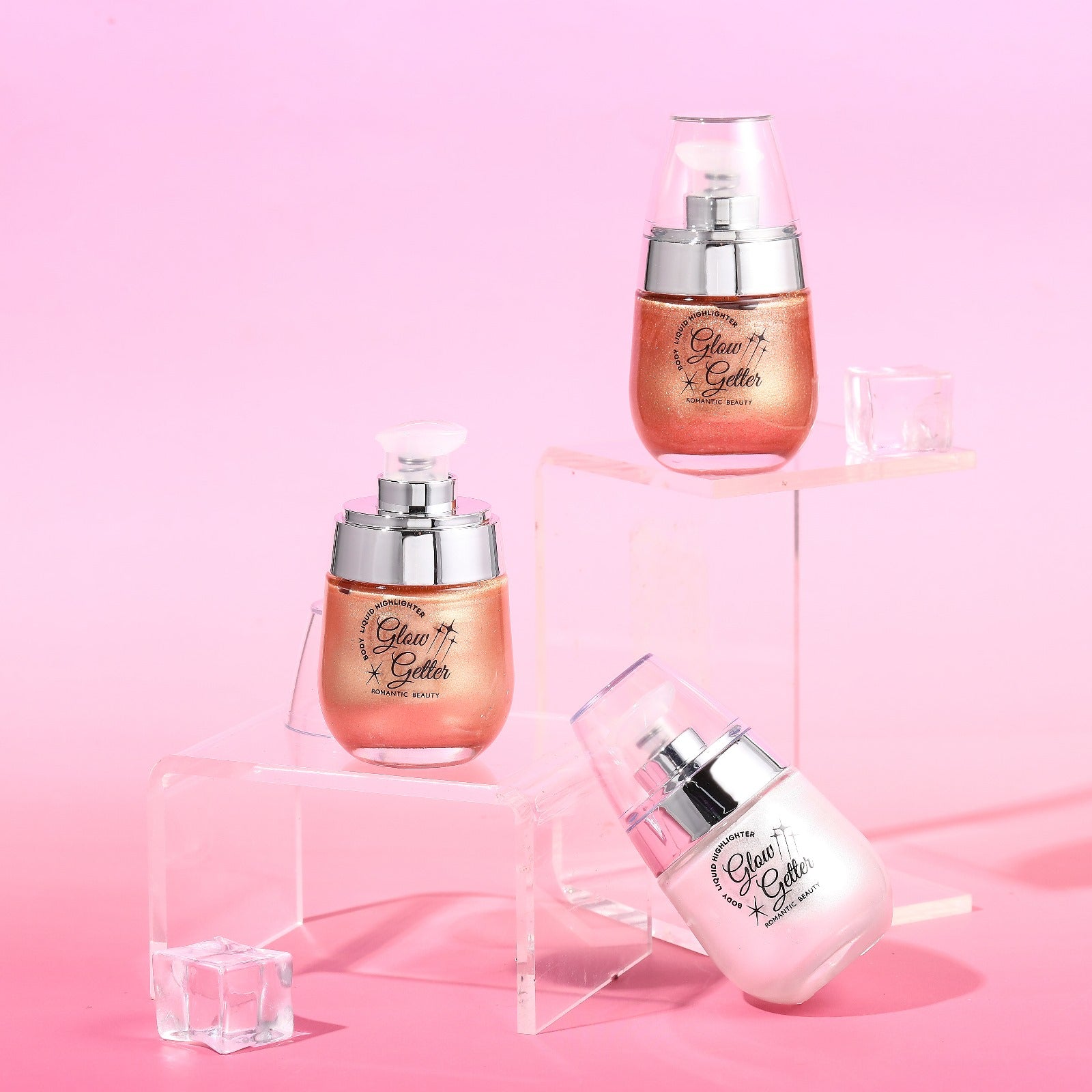 ROMANTIC BEAUTY Glow Getter Body & Face Liquid Highlighter / 12 pcs Display