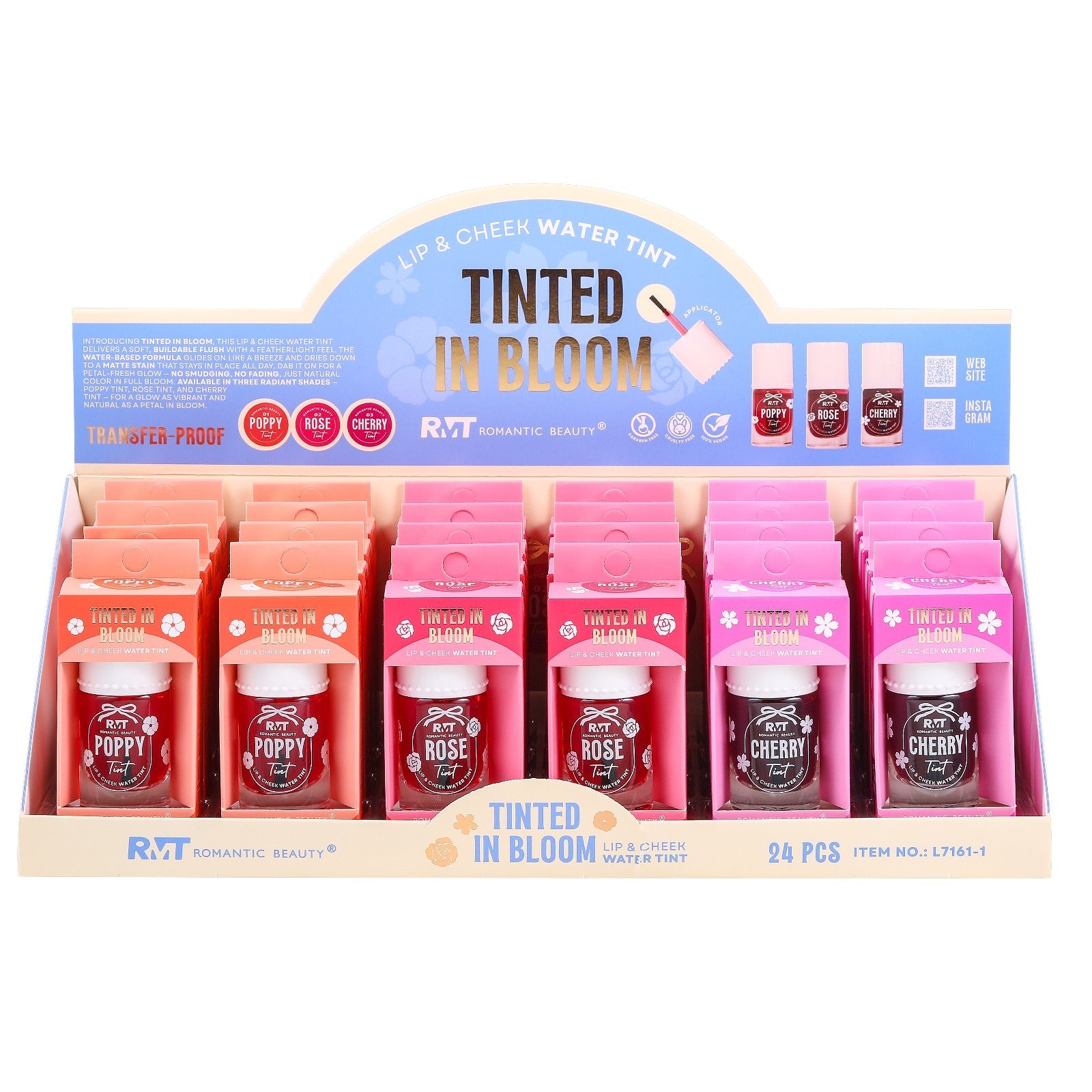 ROMANTIC BEAUTY Tinted In Bloom Lip & Cheek Tint #L7161-1 | 24pcs Display