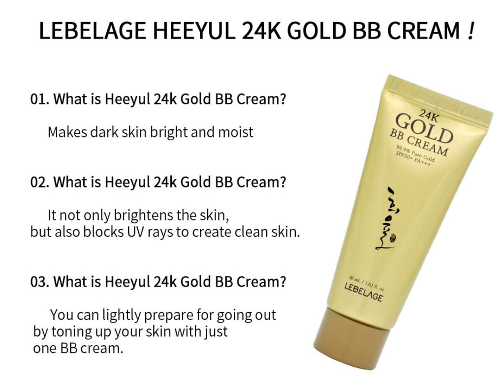 LEBELAGE HEEYUL 24K Gold BB Cream SPF50+ PA+++ 30ml