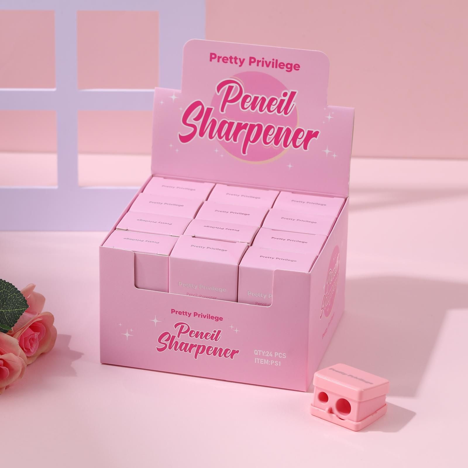 PRETTY PRIVILEGE Pencil Sharpener / 24pcs Display