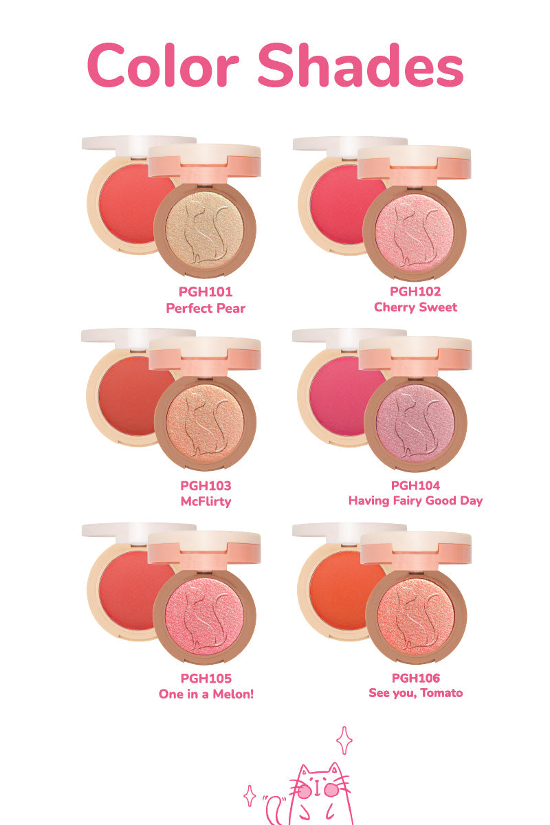 J.CAT BEAUTY 2 in 1 Piece Of Cake Blush + Highlighter 72pcs Dispay + Tester