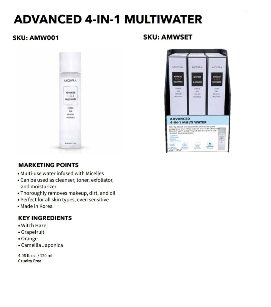 MOIRA Advance 4-IN-1 Multiwater AMWSET w/Display 15pcs Display + Tester