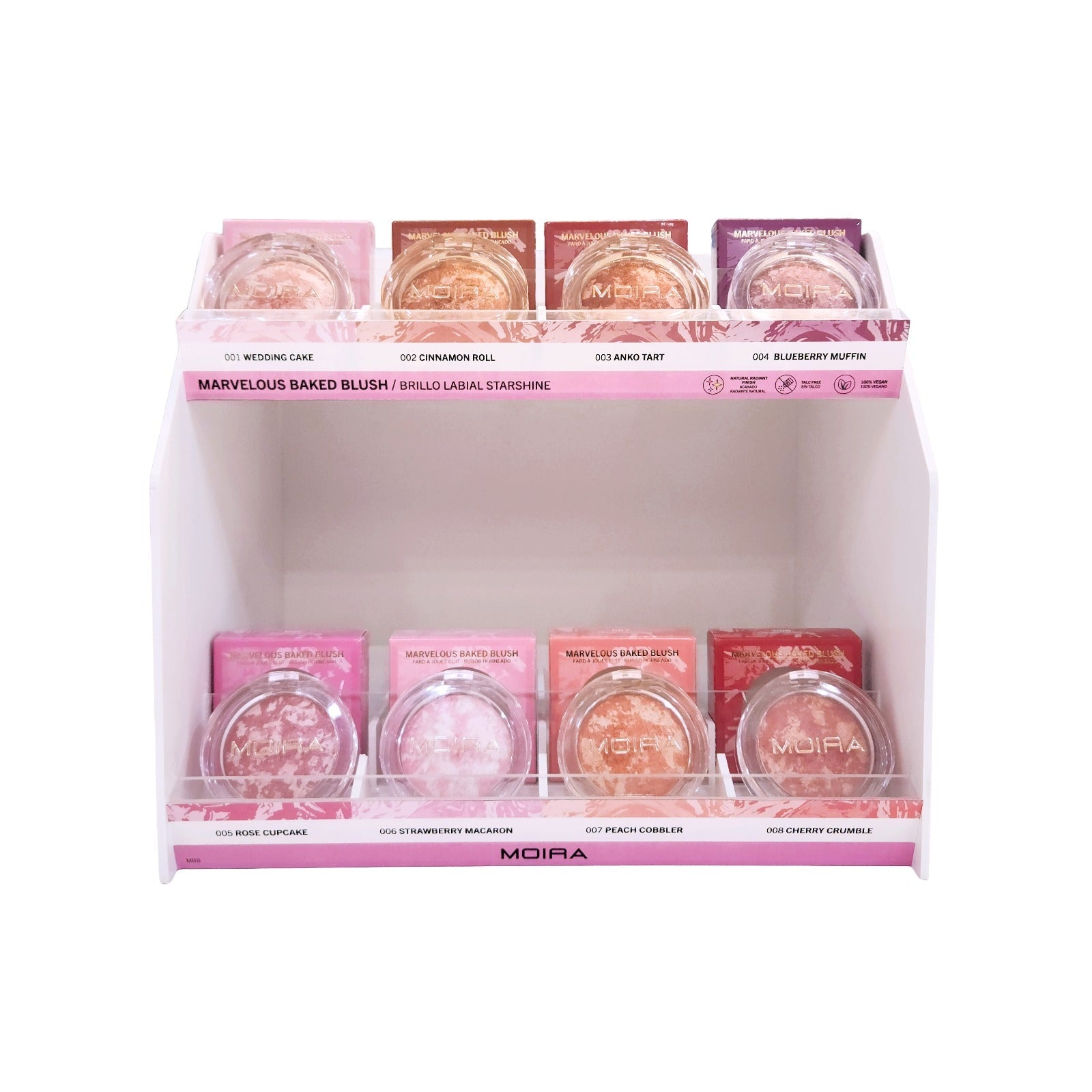MOIRA Marvelous Baked Blush w/Display  48pcs Display + Tester