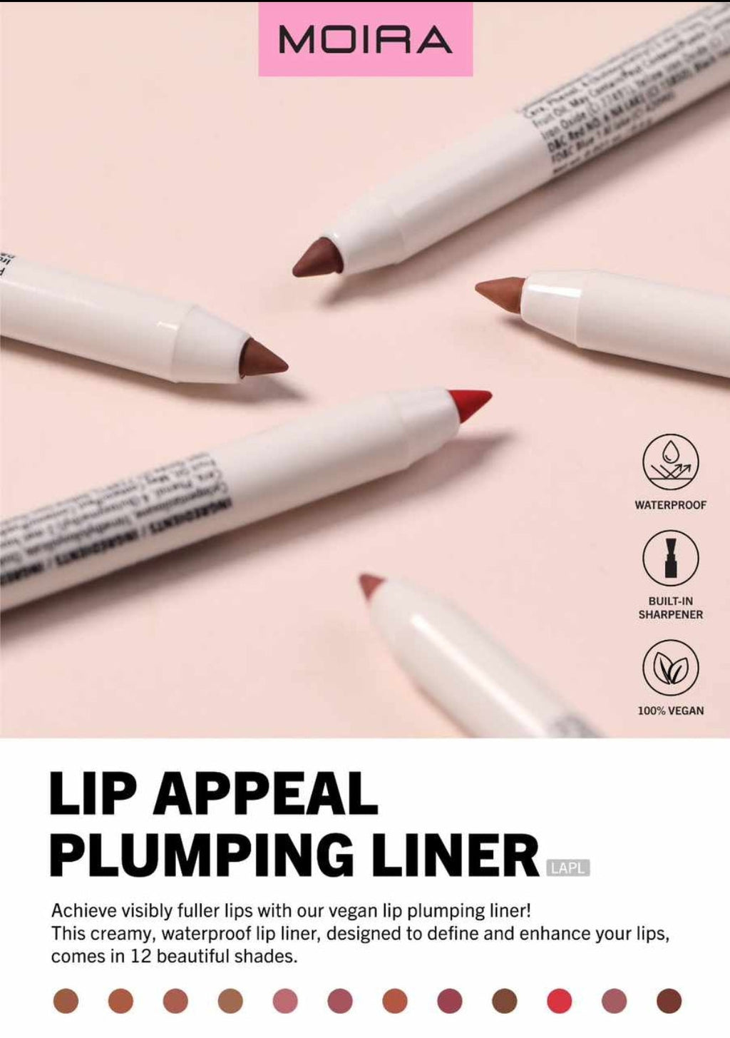 MOIRA Lip Appeal Plumping Liner w/ Display| 72pcs Display