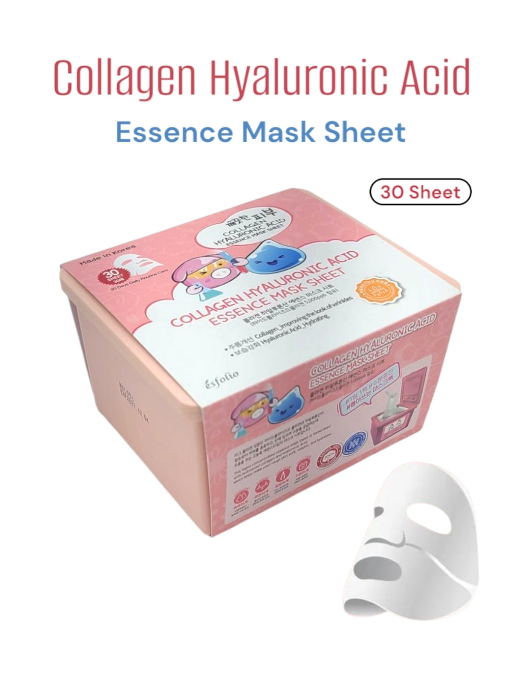 ESFOLIO Collagen Hyaluronic Acid Essence Mask Sheet