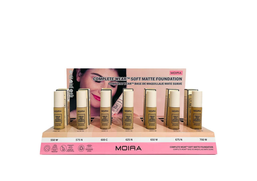 MOIRA Complete Wear Soft Matte Foundation Set C w/Display 21pcs Display + tester
