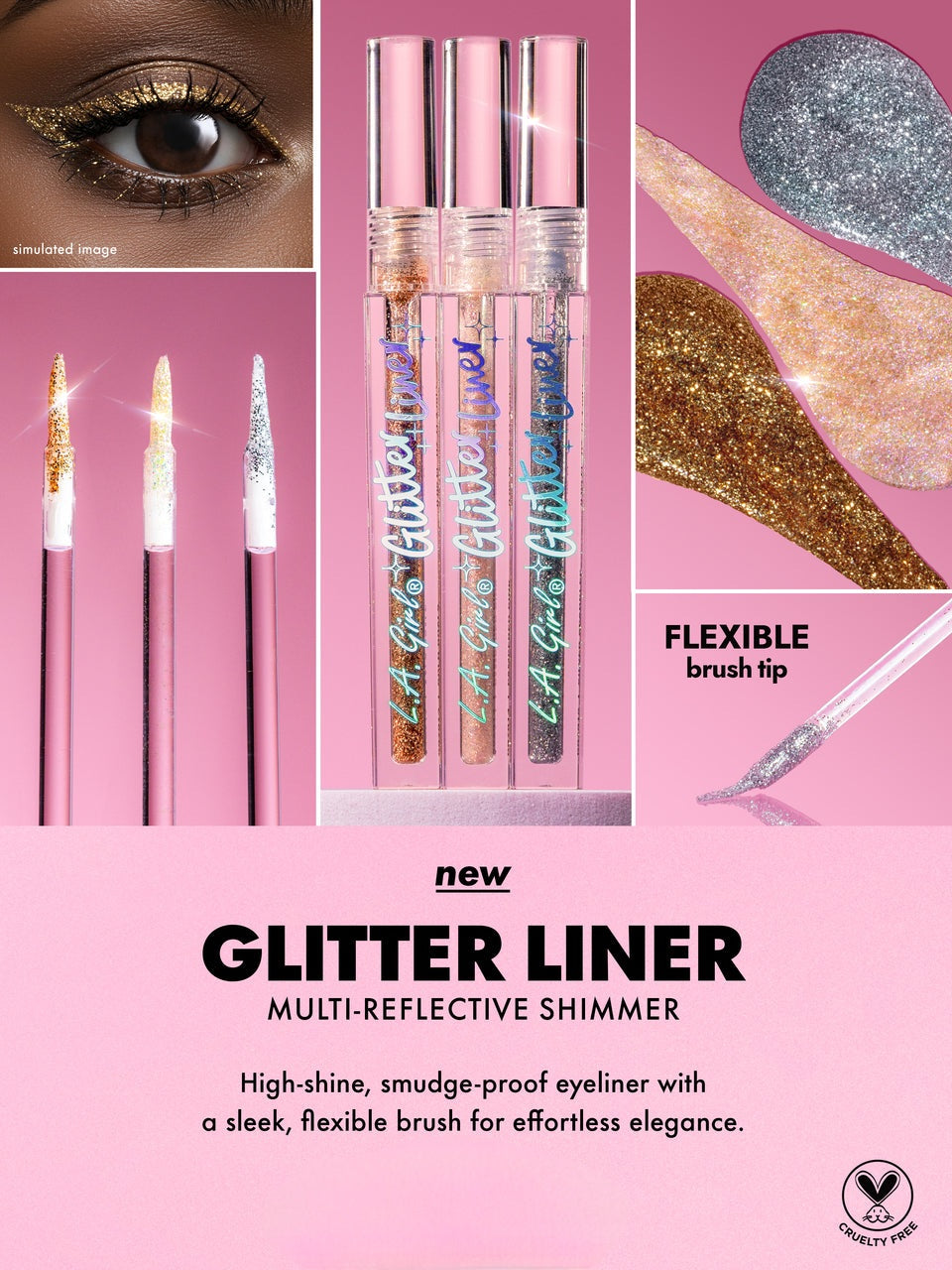 L.A. GIRL Blissful Duo Liner + Glitter liners #GPD546 w/Display 30pcs Display