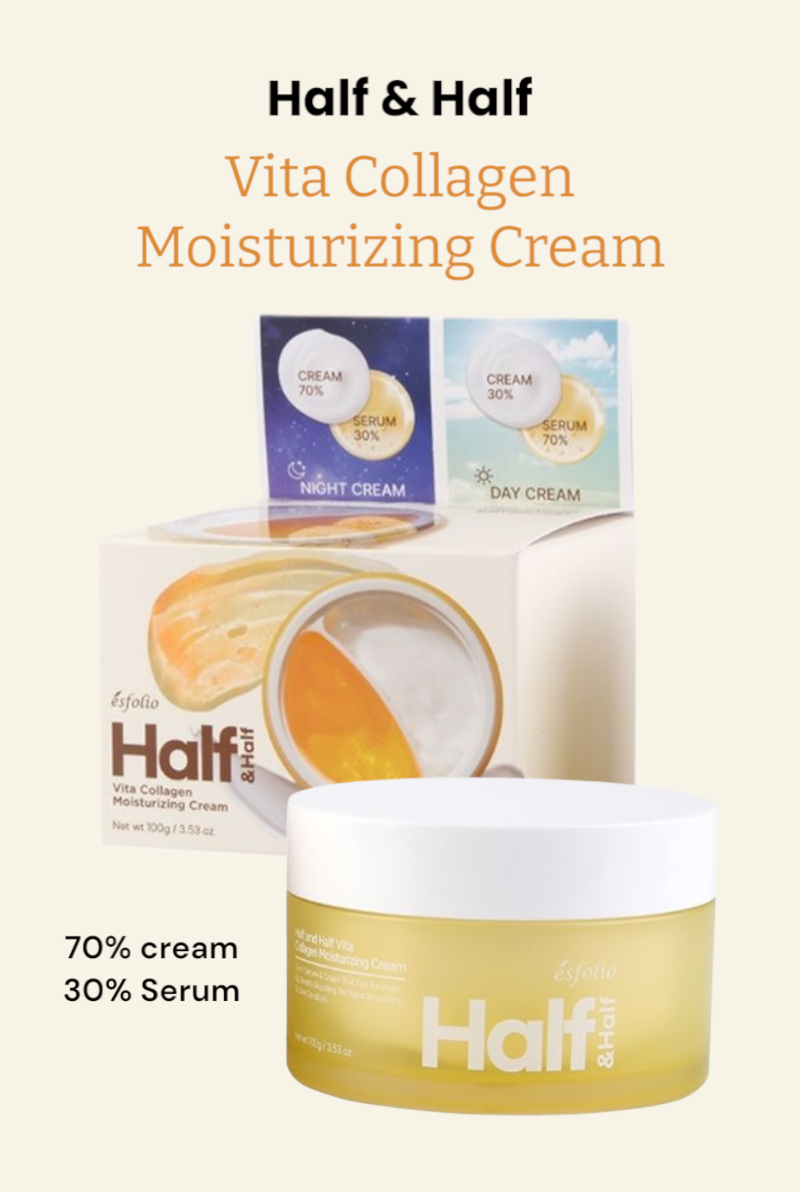 ESFOLIO Half & Half Vita Collagen Moisturizing Cream 100g