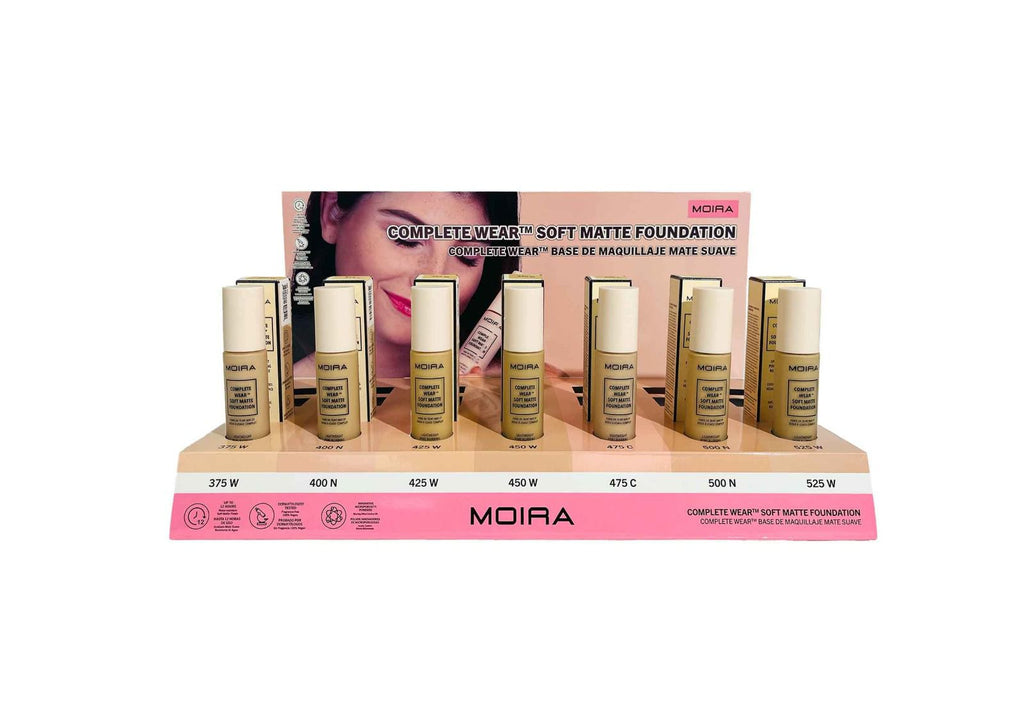 MOIRA Complete Wear Soft Matte Foundation Set B w/Display 21pcs Display + tester
