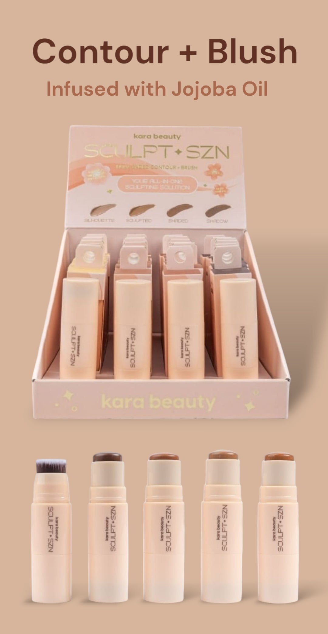 KARA BEAUTY  Sculpt SZN Dual-Ended Contour Brush | 24pcs Display tester free