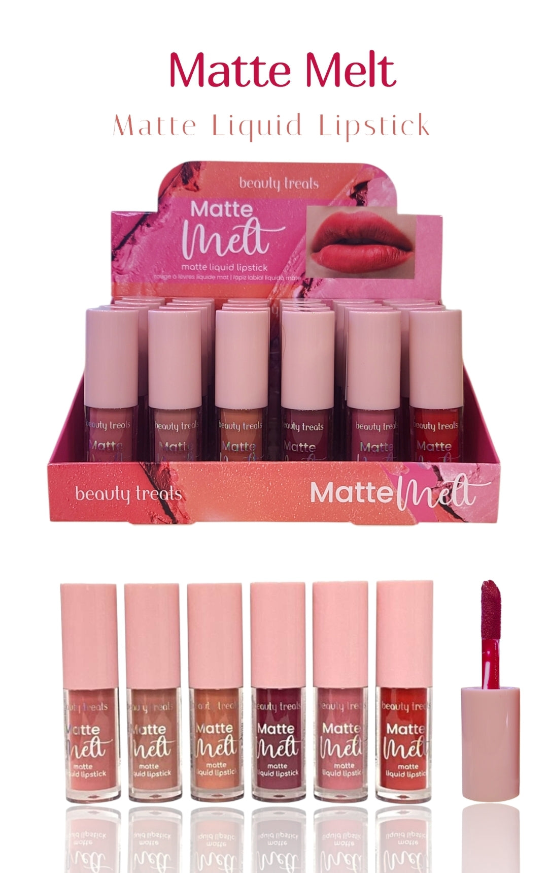 BEAUTY TREATS Matte Melt Matte Liquid Lipstick / 24pcs Box