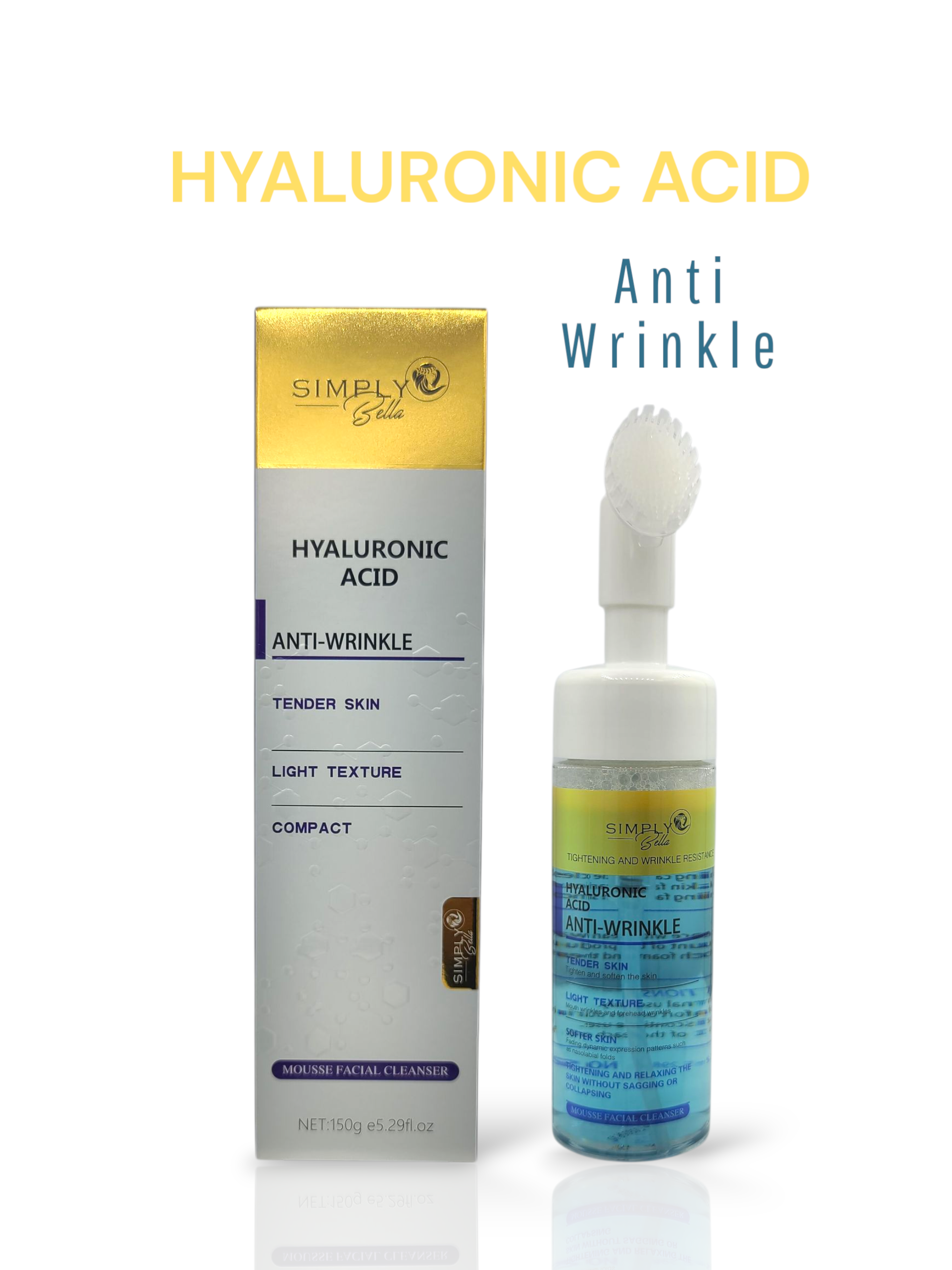 SIMPLY BELLA Hyaluronic Acid Facial Cleanser - Anti Wrinkle 5.29oz