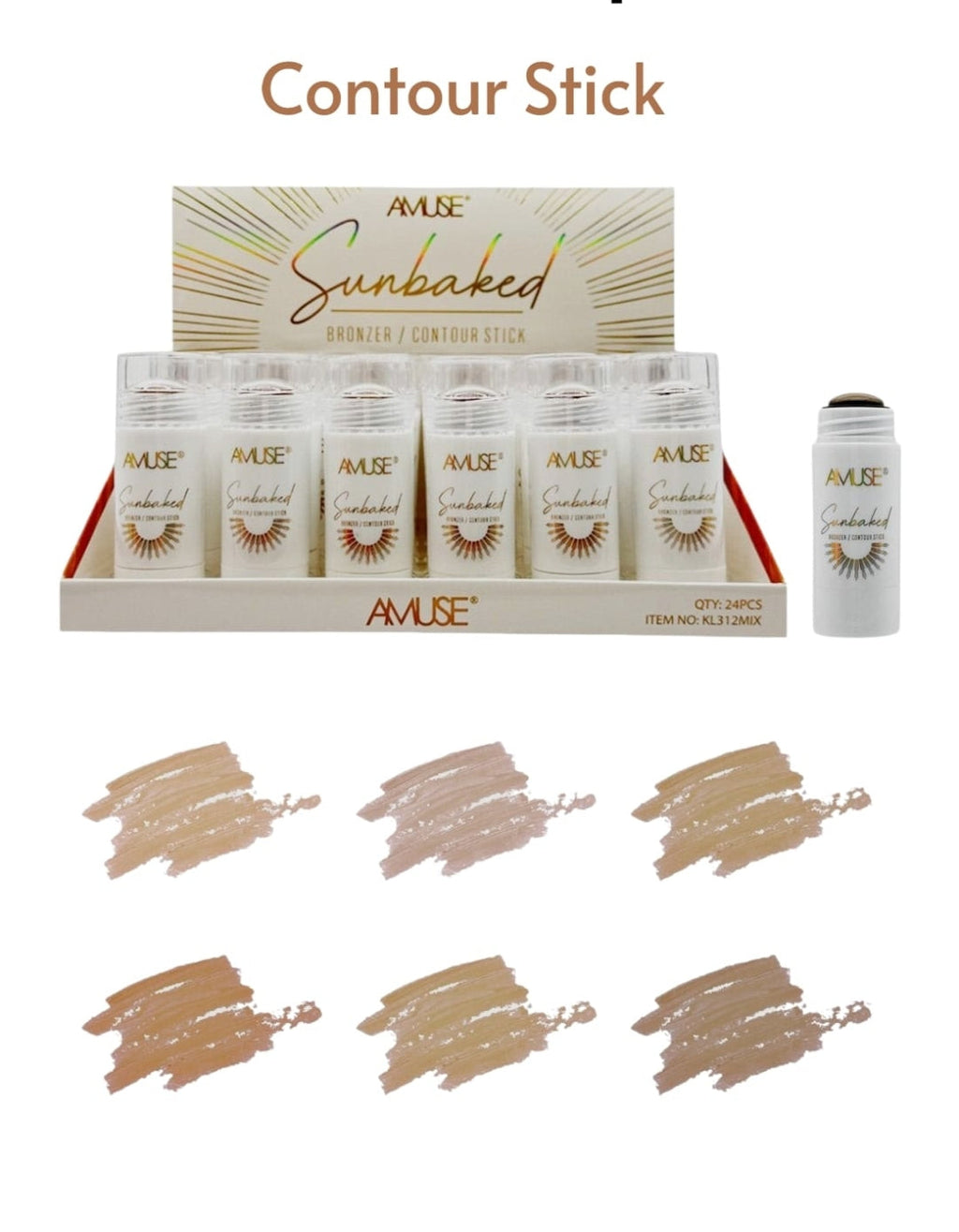 AMUSE Sunbaked Bronzer/Contour Stick / 24pcs Display