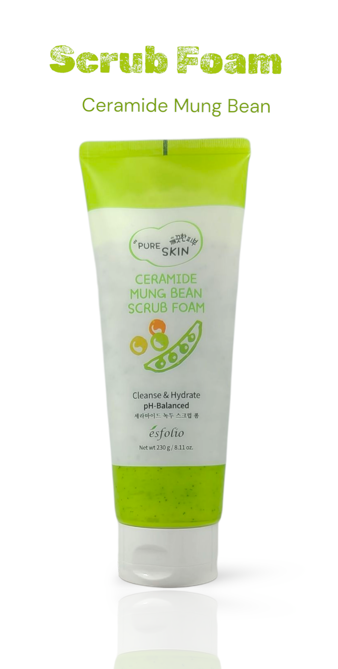 ESFOLIO Ceramide Mung Bean Scrub Foam
