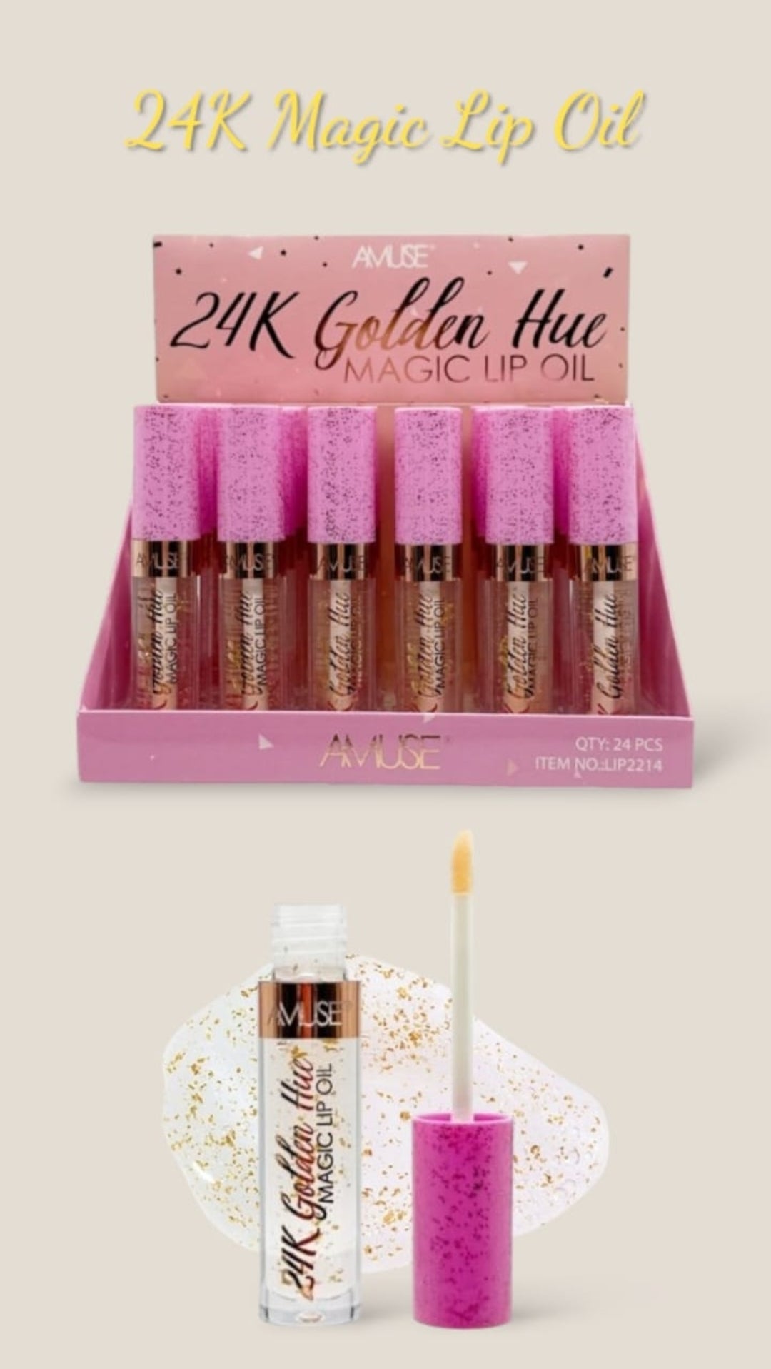 AMUSE 24K Golden Hue Magic Lip Oil 24pcs Display