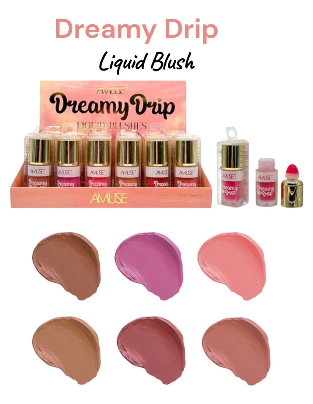 AMUSE Dreamy Drip Liquid Blush / 24pcs Display