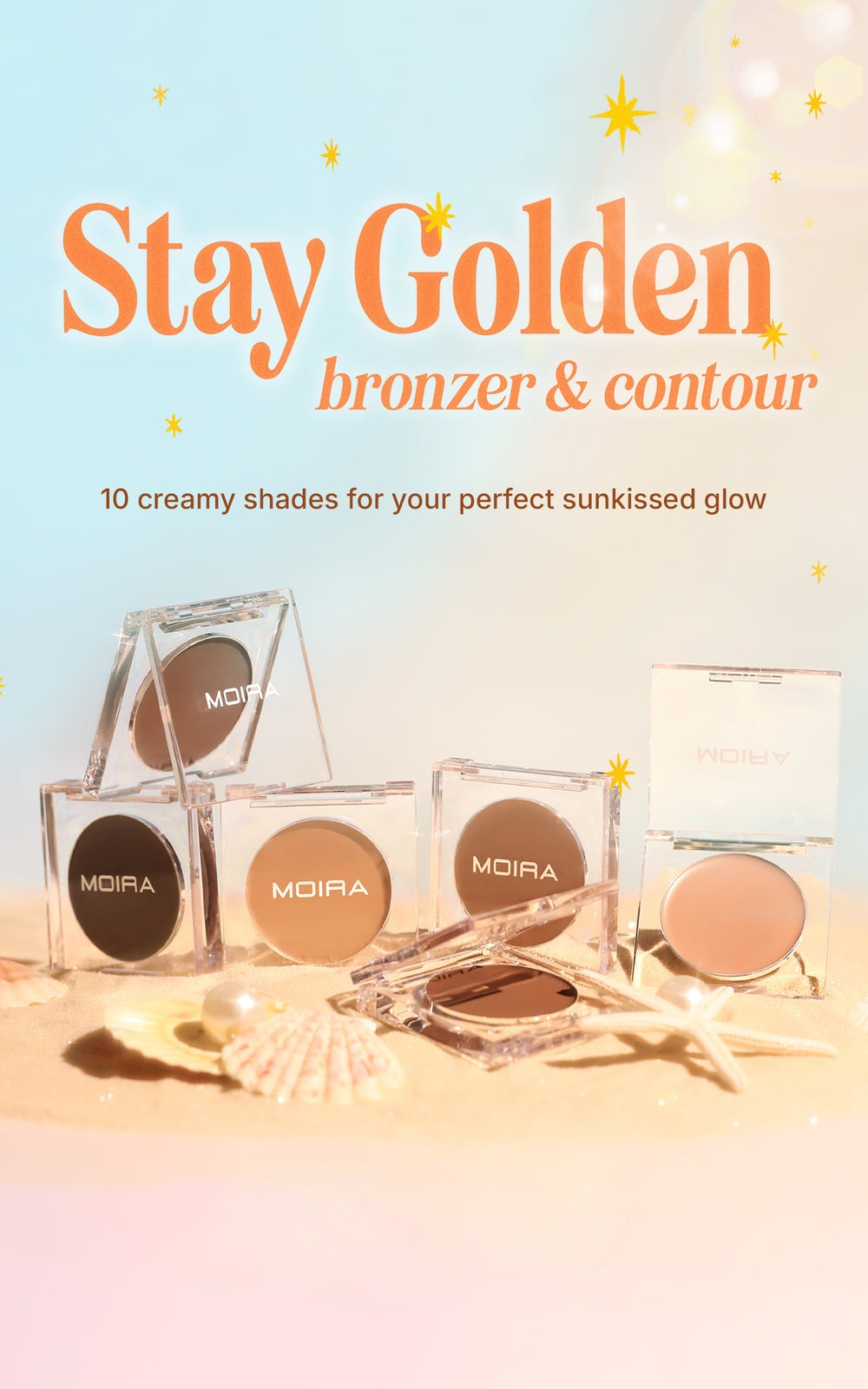 MOIRA Stay Golden Cream Bronzer & Contour | Refills | 3pcs pack