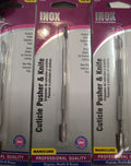 INOX Cuticle Pusher & Knife #30101 / 12pcs Box