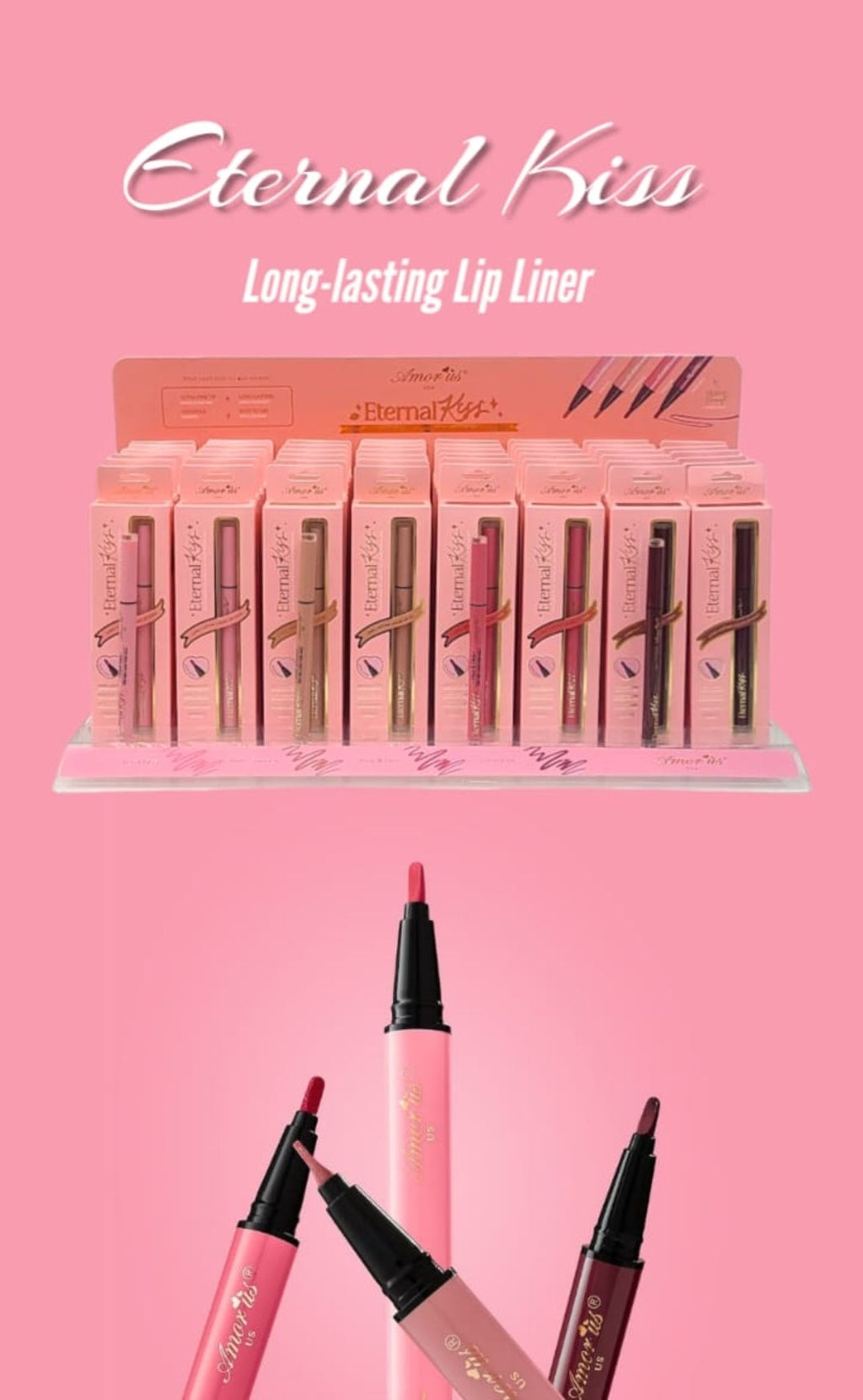 AMORUS Eternal Kiss Long-lasting Liquid Lip Liner / 36pcs Display + Tester free