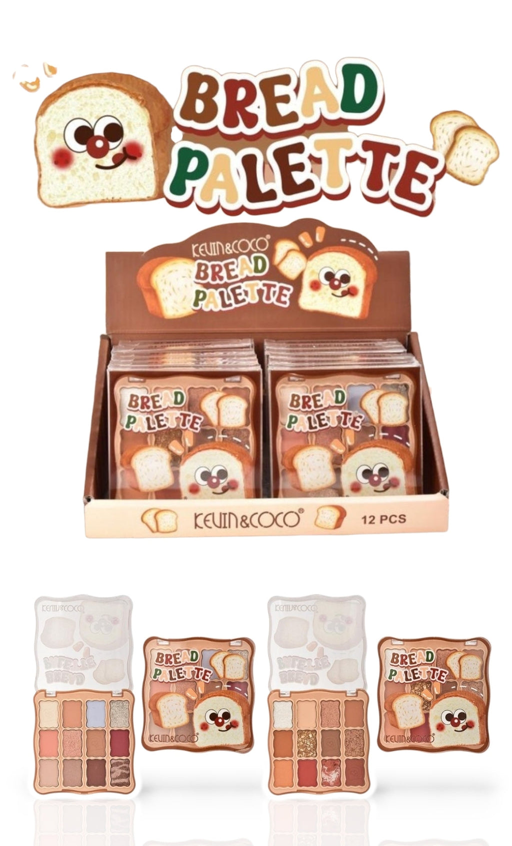 KEVIN&COCO Bread Eyeshadow Palette / 12pcs Display