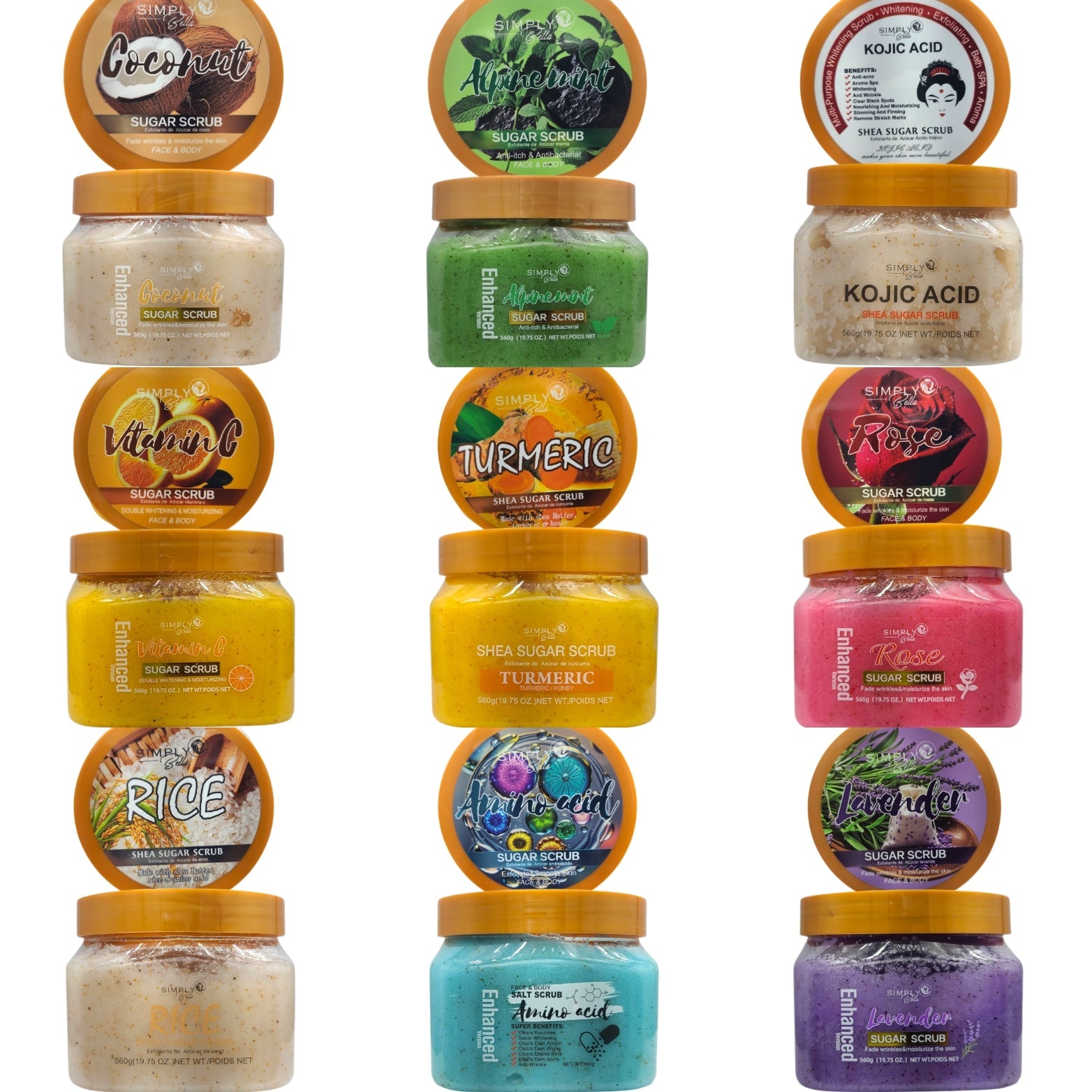 SIMPLY BELLA Rice Sugar Scrub 560G