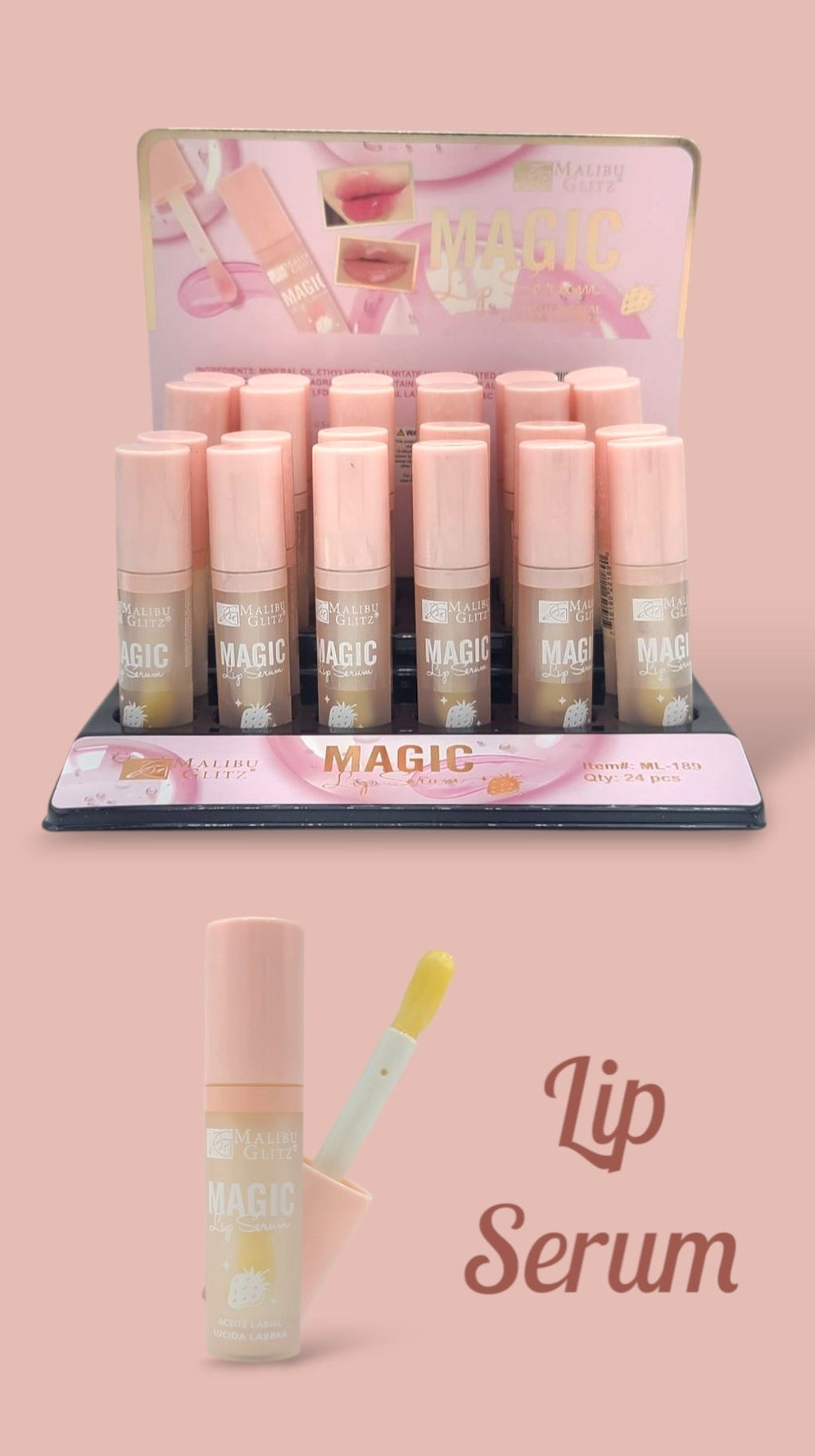 MALIBU GLITZ Lip Serum | 24pcs Display