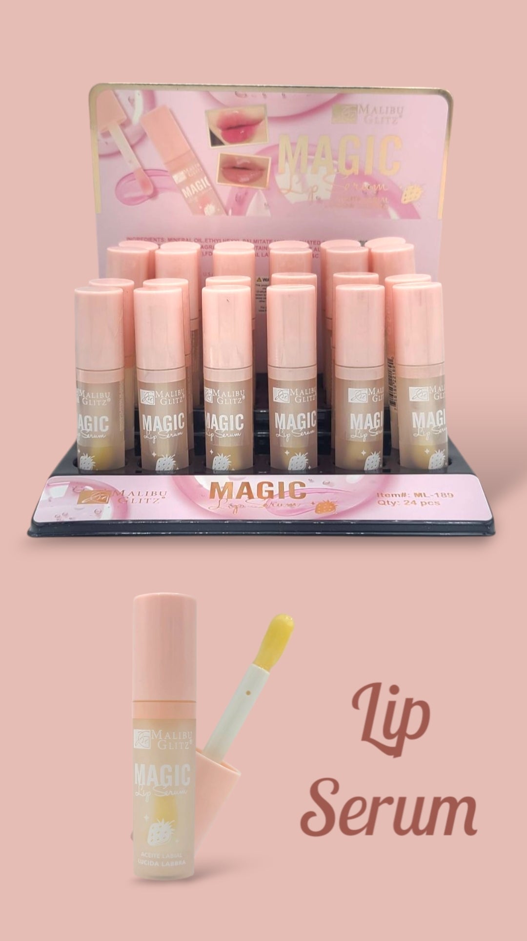 MALIBU GLITZ Lip Serum | 24pcs Display