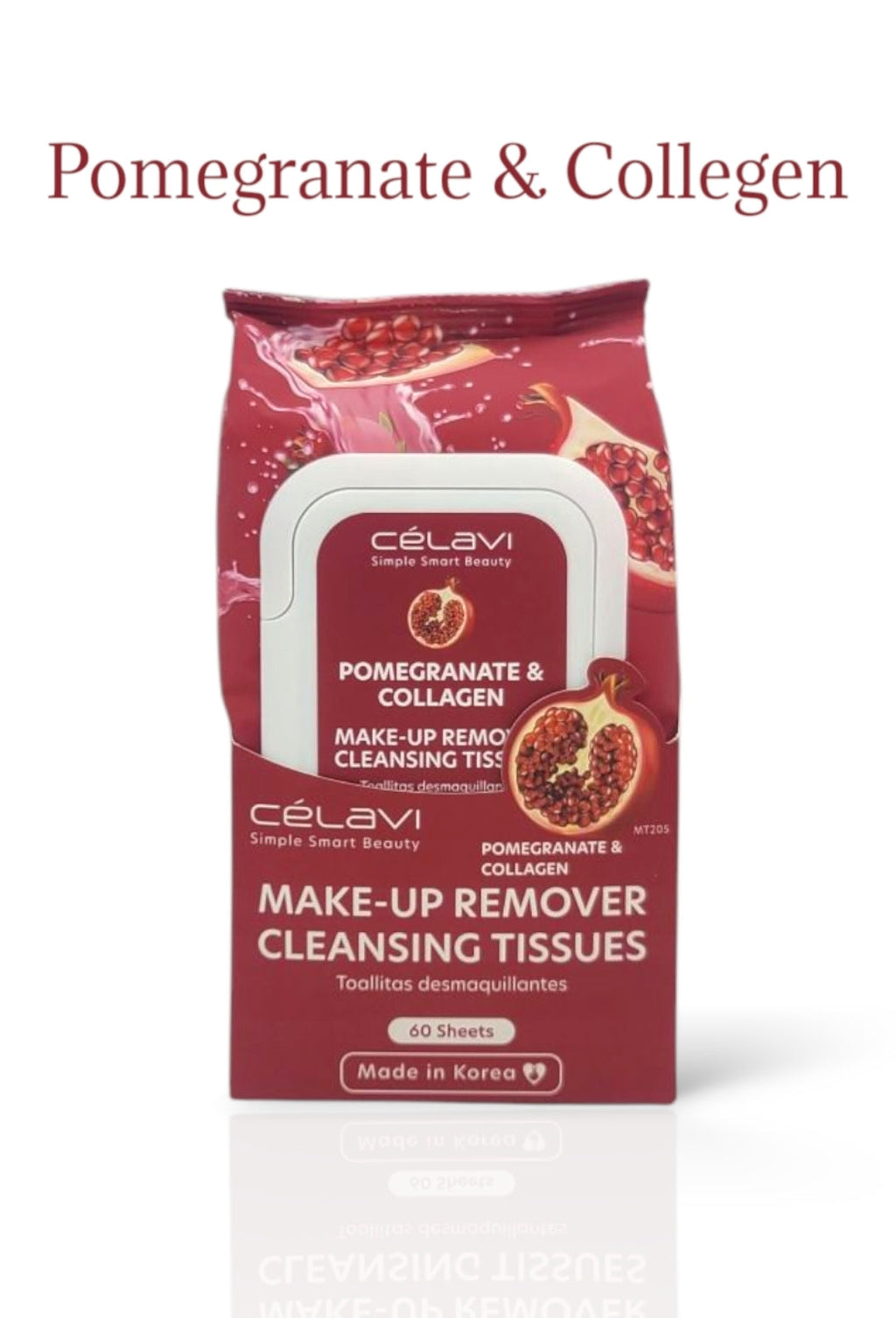 CELAVI Make-up Remover Cleansing Tissue / Pomagranate & Collegen / 12pack Box