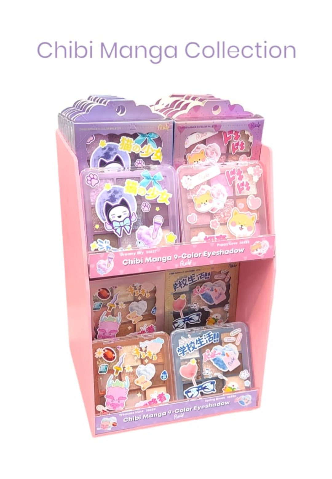 RUDE Chibi Manga Shadow Palette w/ Display 48pcs Display + Tester free